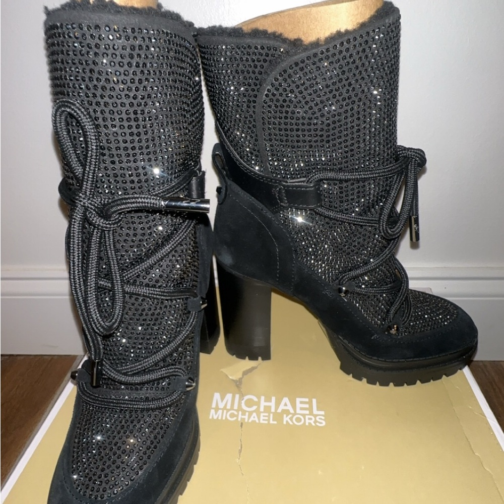 Michael Kors Embellished lace up  Boots - Picture 5 of 5